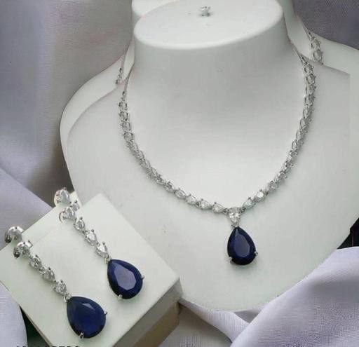 Blue Teardrop Necklace Set – Party & Bridal Jewelry