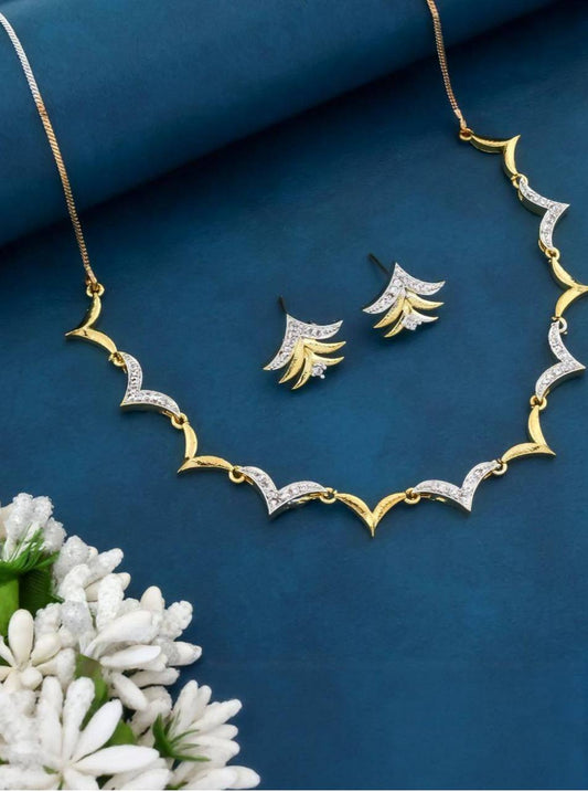 Gold & Silver Tone Necklace Set – Elegant Party & Wedding Jewelry