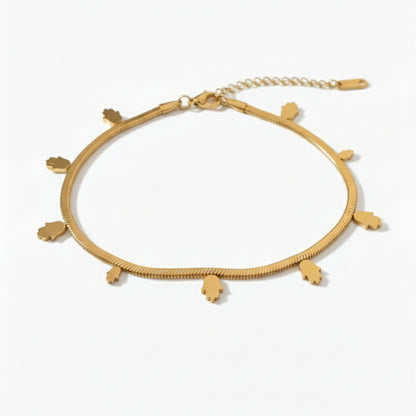 Hamsa Charm Snake Chain Bracelet