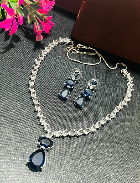 Blue Teardrop Necklace Set – Party & Wedding Jewelry