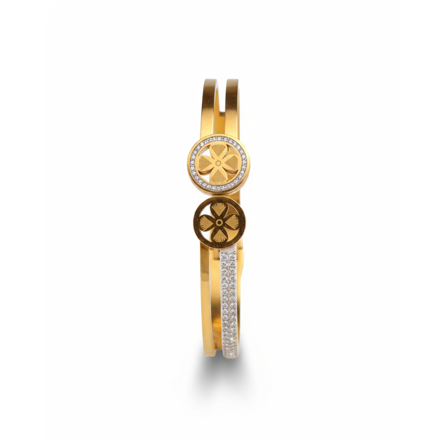 Dual Band Flower Kada Bracelet