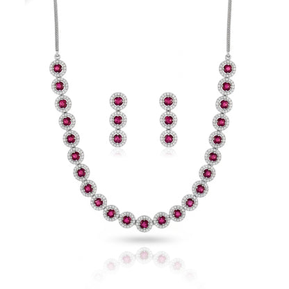 Red Stone AD Round Choker Necklace