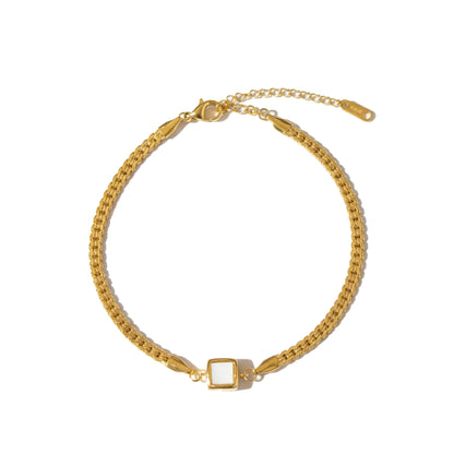 Square MOP Chain Bracelet