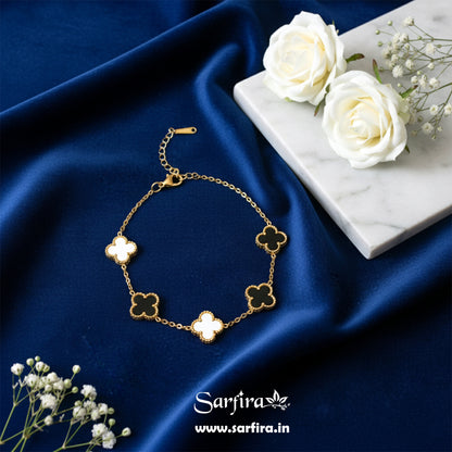 Black & White Flower Station Bracelet