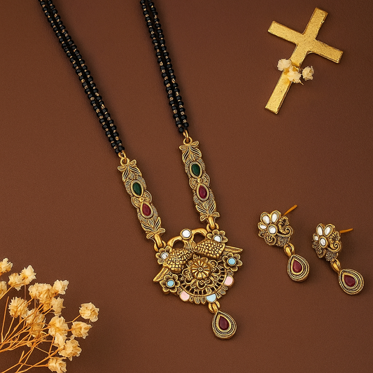 Peacock Design Premium Mangalsutra Set For Women