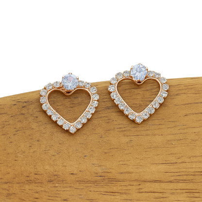 Heart Diamond Stud Earrings