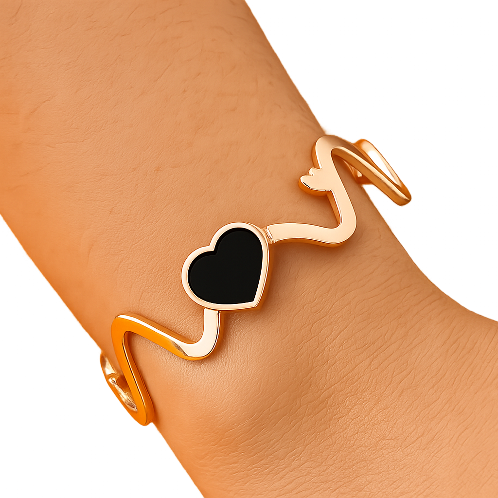 Heartbeat Black Heart Bracelet