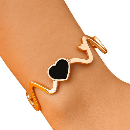 Heartbeat Black Heart Bracelet