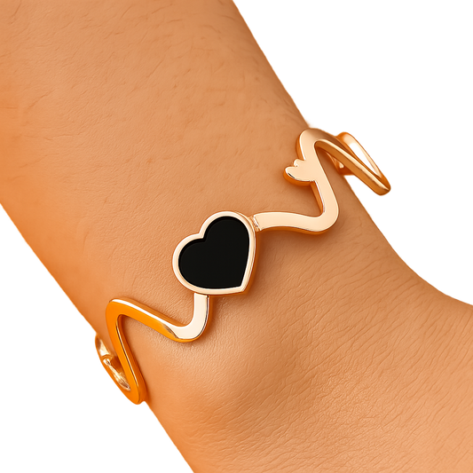Heartbeat Black Heart Bracelet