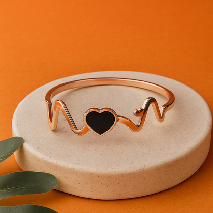 Heartbeat Black Heart Bracelet