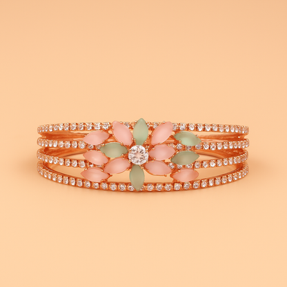 Floral Stone Rose Gold Bracelet