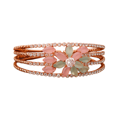 Floral Stone Rose Gold Bracelet