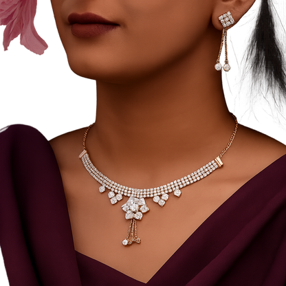 Diamond Choker Necklace Set