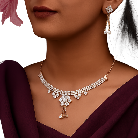 Diamond Choker Necklace Set