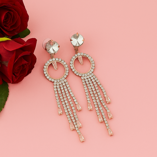 Long Diamond Dangle Earrings