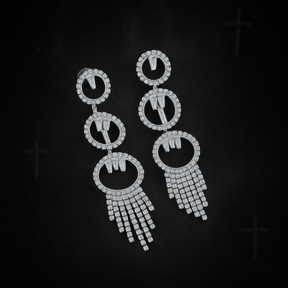 Long Diamond Dangle Earrings