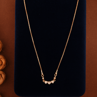 Triple Heart Crystal Chain Pendant