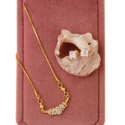 Leaf Cluster Crystal Chain Pendant