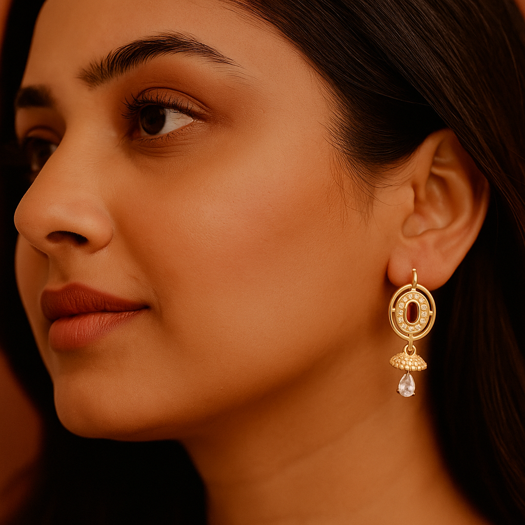 Red Stone Drop Earrings
