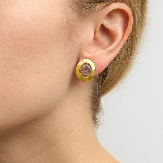 Oval Shaped Diamond Earrings