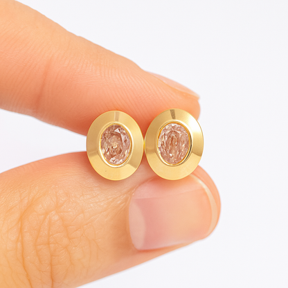 Oval Shaped Diamond Earrings