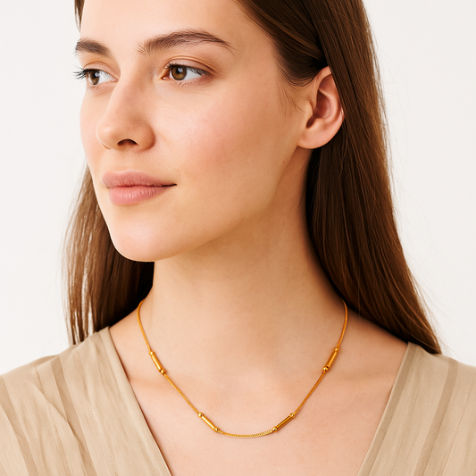 Heart Charm Multicolor Stone Chain Necklace