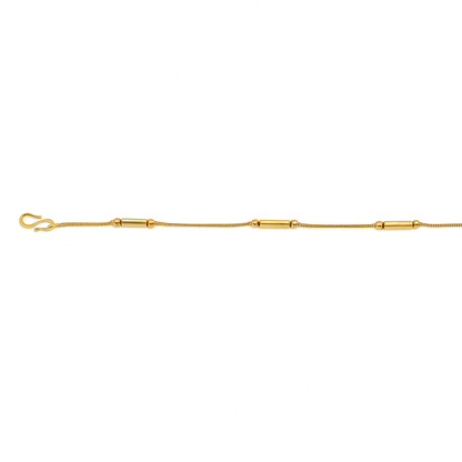 Classic Cylindrical Bead Gold Chain