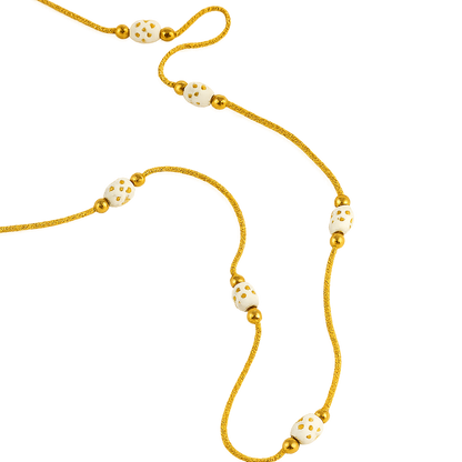 White Beaded Elegant Chain Necklace