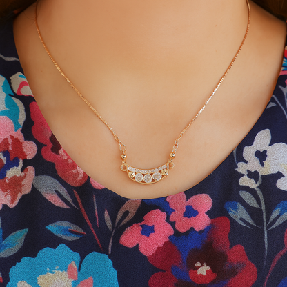 Gold Plated Crystal Stone Chain Pendant