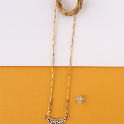 Gold Plated Crystal Stone Chain Pendant