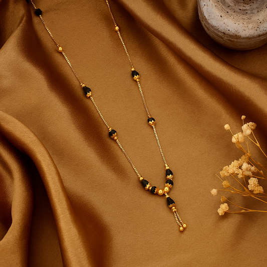 Tear-Drop Black Bead Mangalsutra