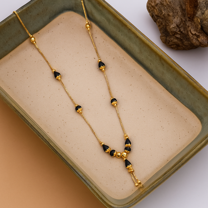 Tear-Drop Black Bead Mangalsutra