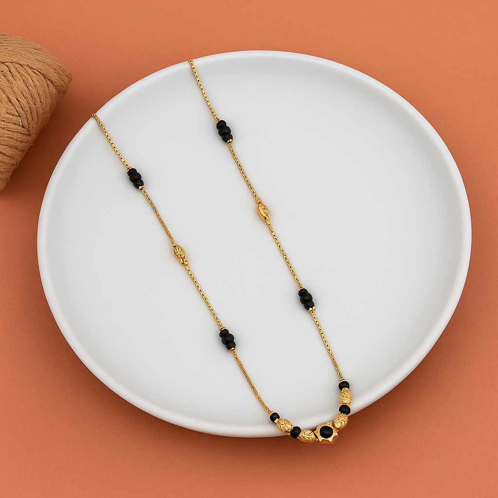 Hexagon Black Bead Mangalsutra
