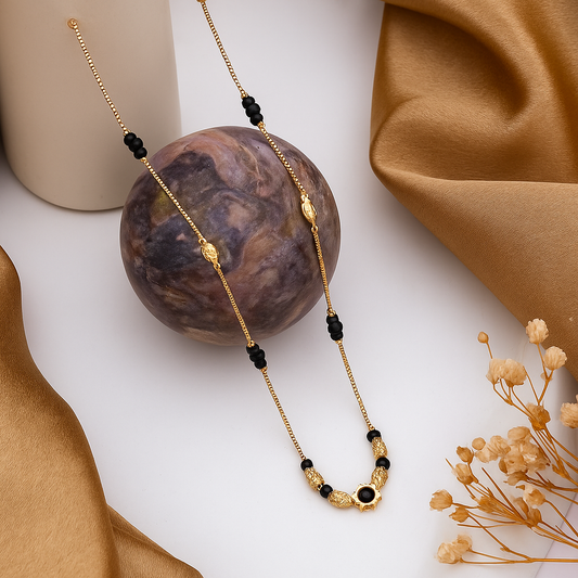 Hexagon Black Bead Mangalsutra