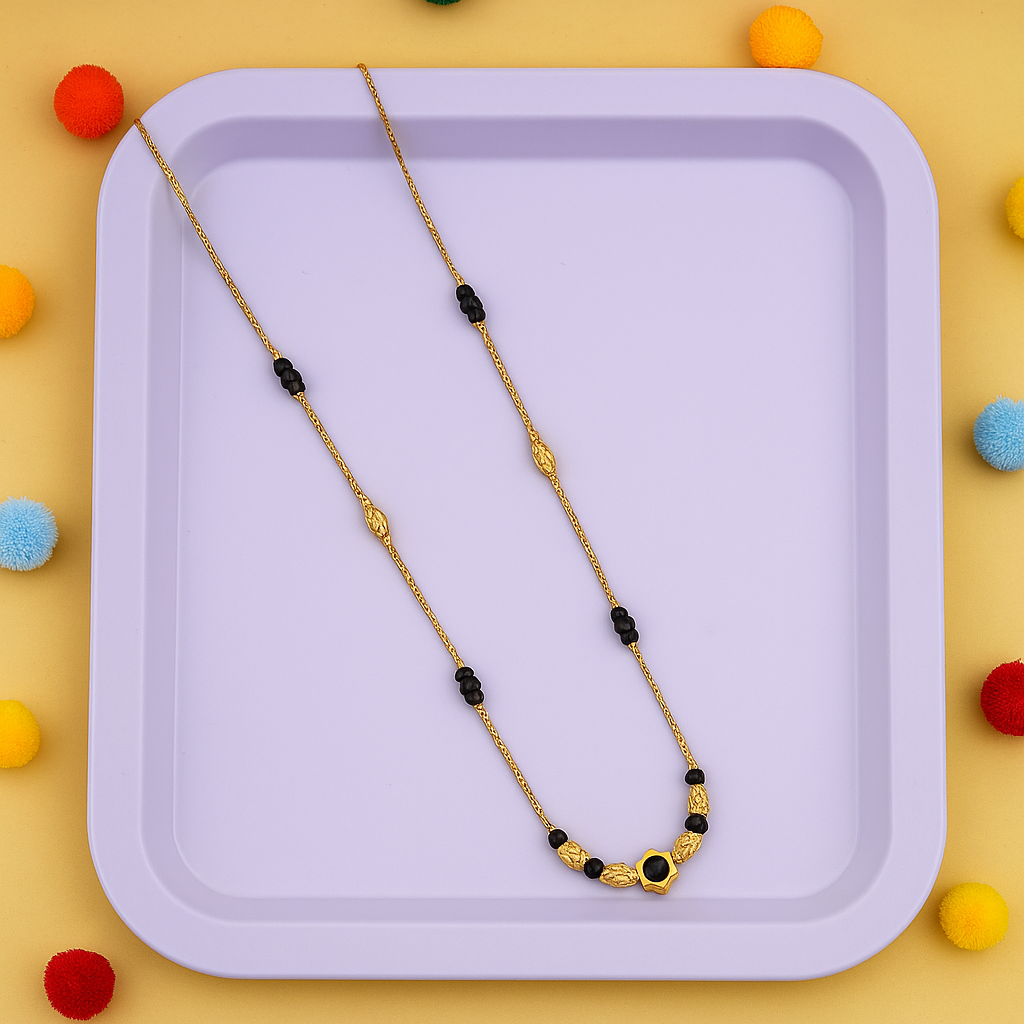 Hexagon Black Bead Mangalsutra