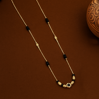 Hexagon Black Bead Mangalsutra