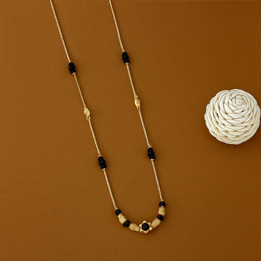 Hexagon Black Bead Mangalsutra