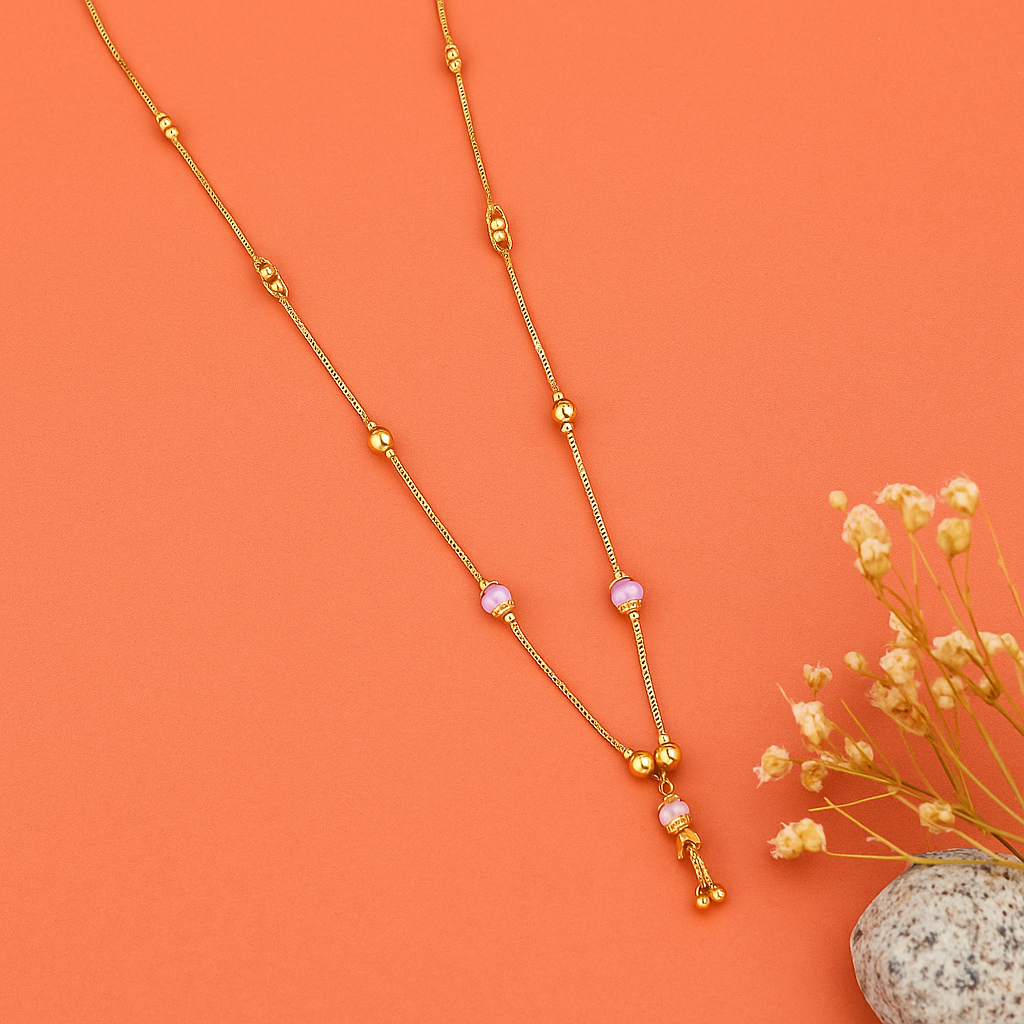 Elegant Pink Bead Mangalsutra