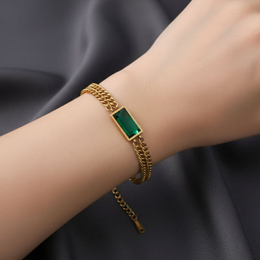 Emerald Chain Bracelet