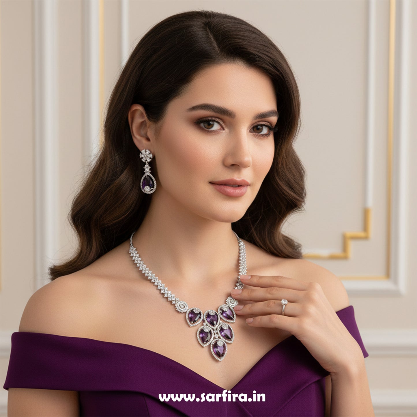 Purple Bridal Necklace