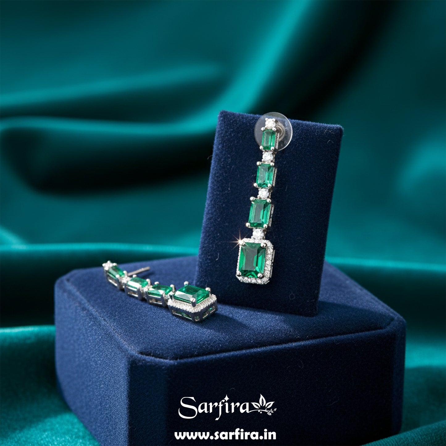 Green Stone AD Rectangle Cut Choker Set