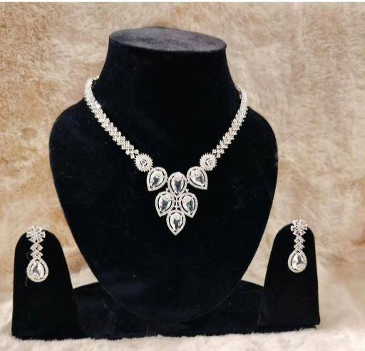 White Crystal Bridal Necklace Set for Women – Wedding & Party Jewelry