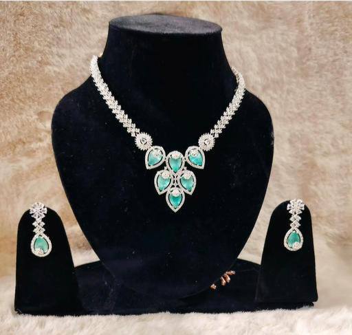 Pista Green Crystal Bridal Necklace Set for Women – Wedding & Party Jewelry