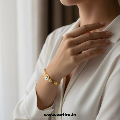 Evil Eye Wavy Kada Bracelet