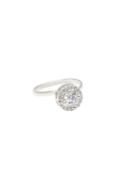 Classic Silver Diamond Finger Ring – Bridal & Party Wear