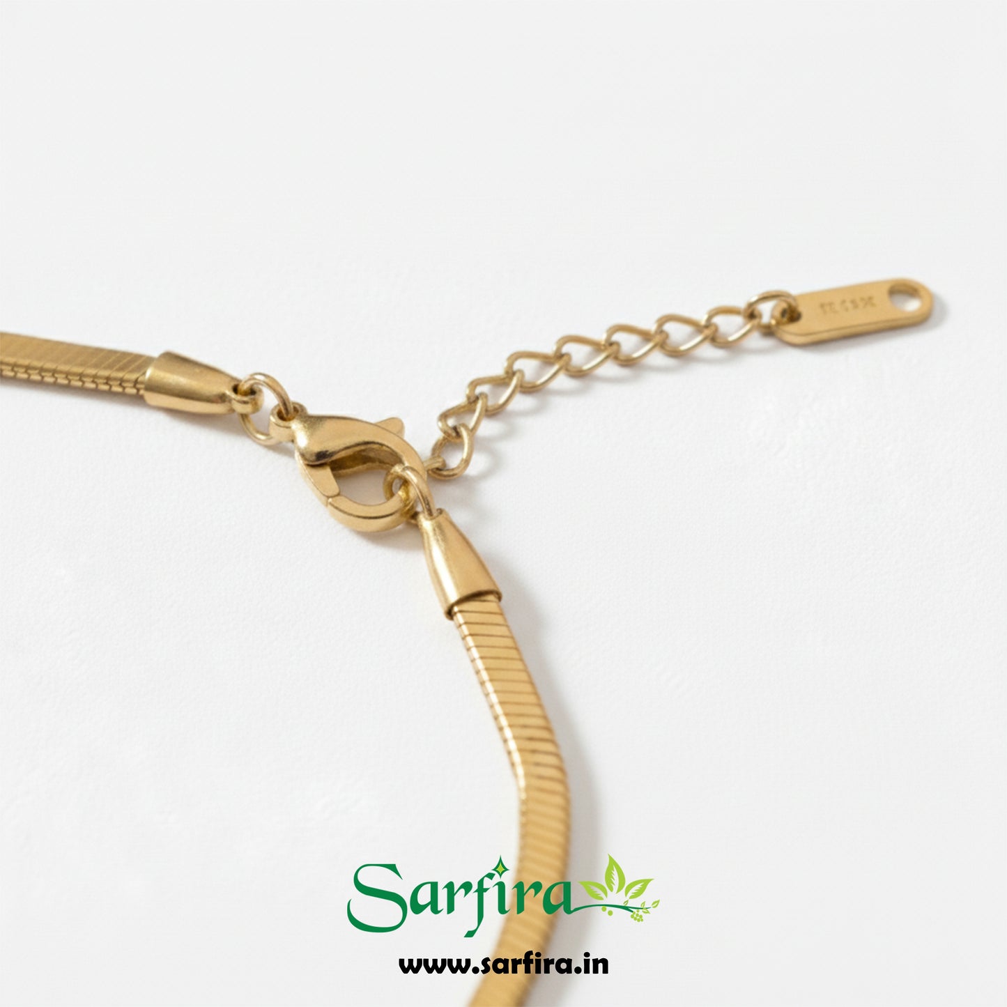 Leaf & CZ Snake Chain Bracelet