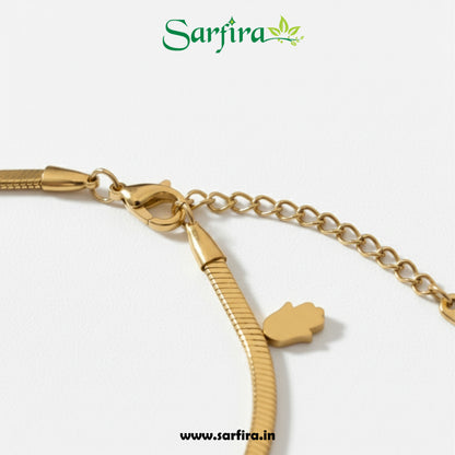 Hamsa Charm Snake Chain Bracelet