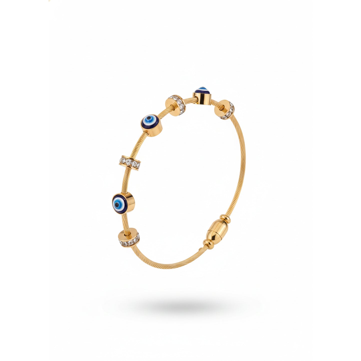 Evil Eye Beaded Cable Kada Bracelet