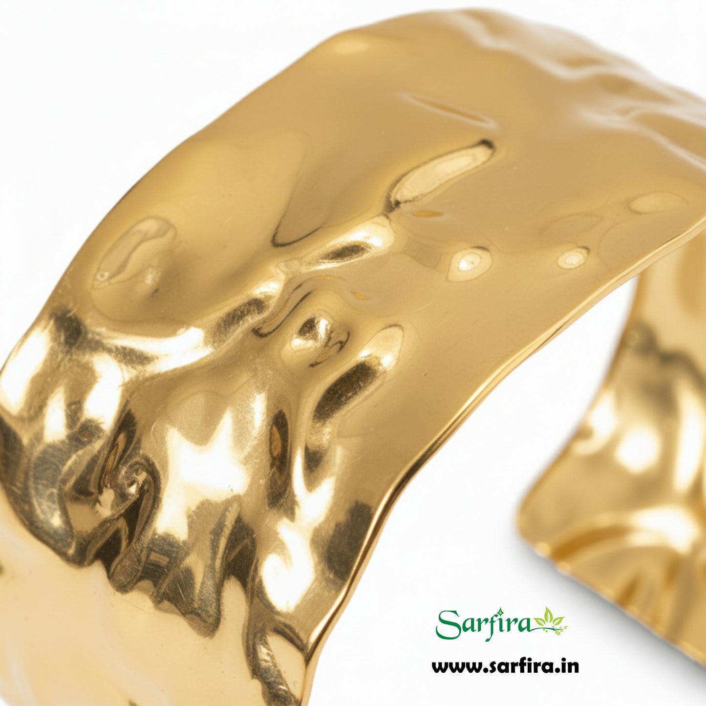 Wide Hammered Cuff Bracelet