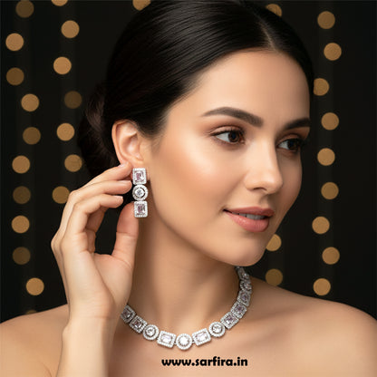 American Diamond Mixed Shape Necklace